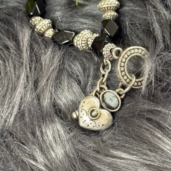 Brighton Black Bead Heart Toggle Bracelet - Picture 3 of 6